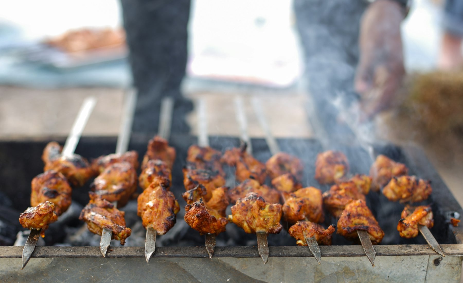 Skewers on the grill