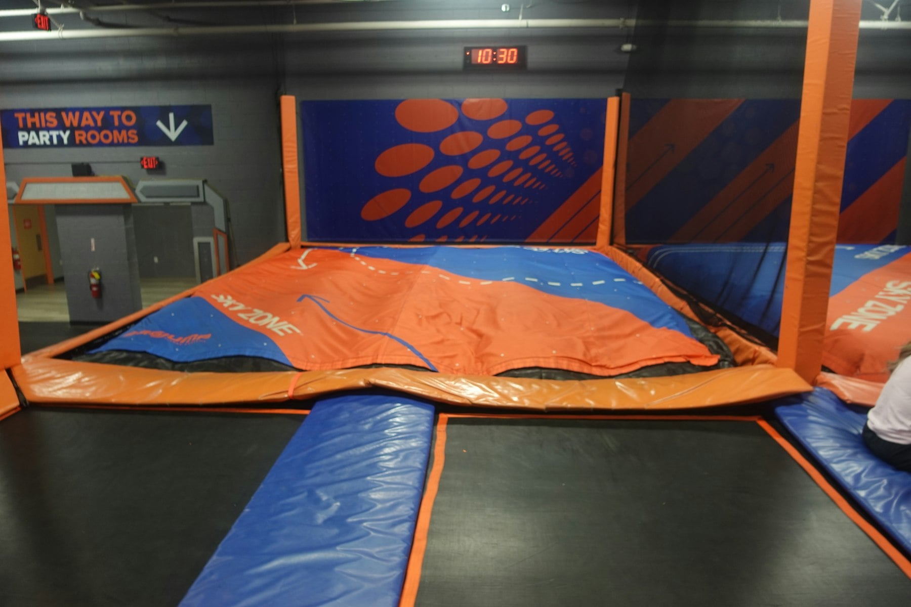 A play and trampoline area