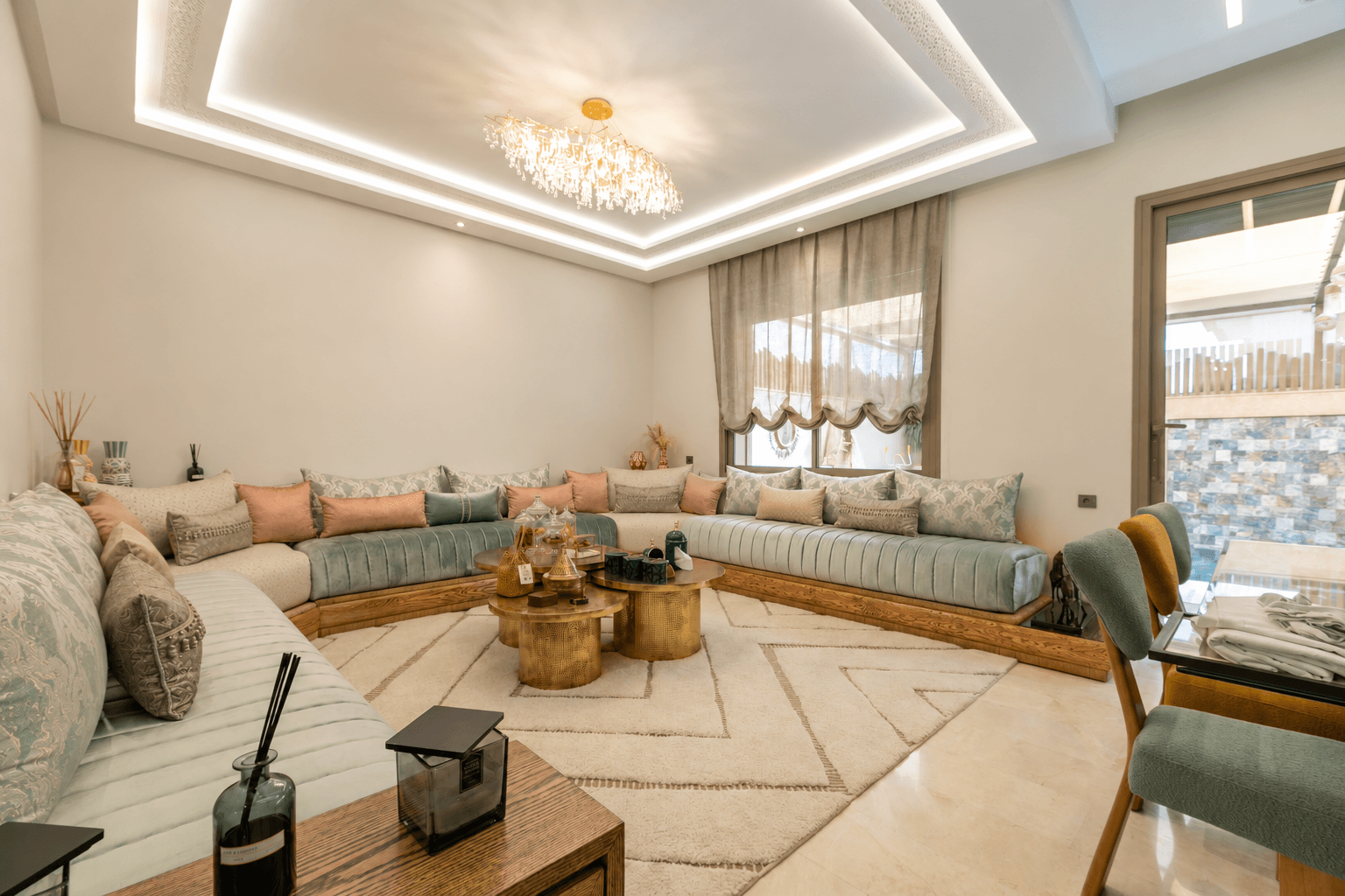 The villa's Moroccan lounge